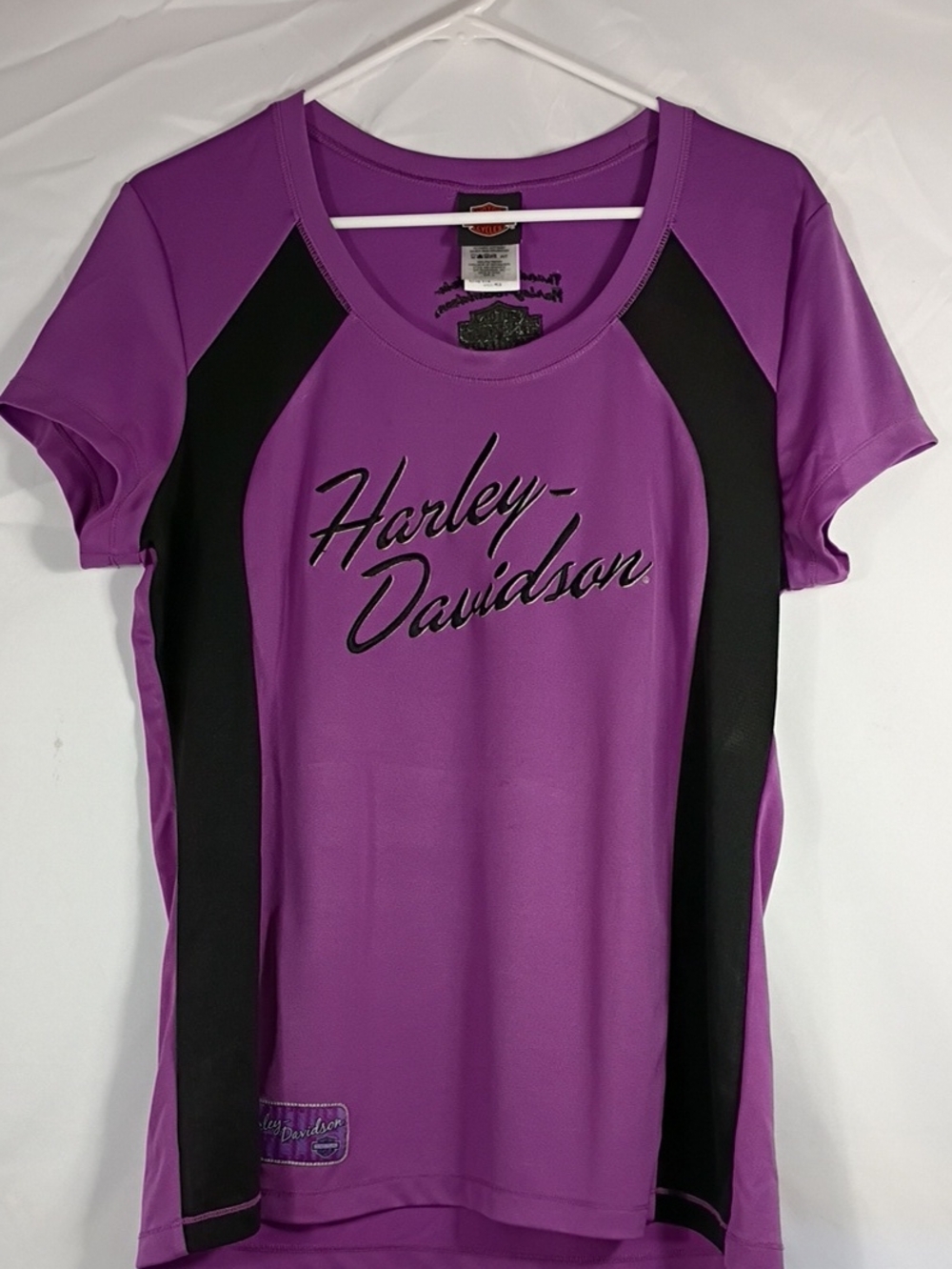 Vintage Harley-Davidson Women's Purple/Black Performance Tee Loveland CO Sz XL